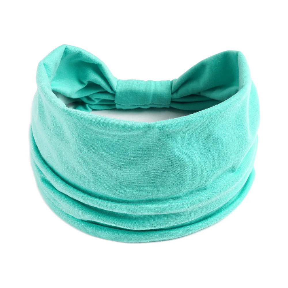 Bawełniana opaska na głowę turban do jogi pochłaniająca pot Cyjan