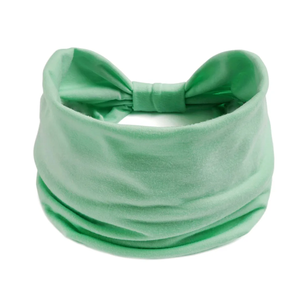Bawełniana opaska na głowę turban do jogi pochłaniająca pot Jasnozielony