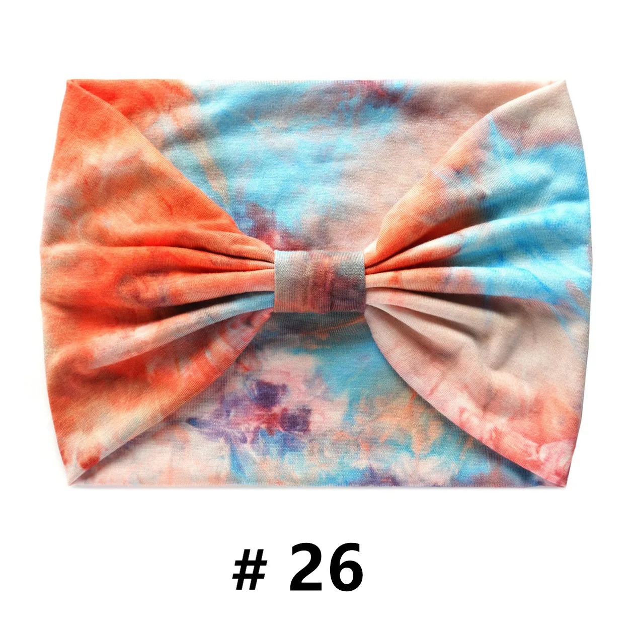 Bawełniana opaska turban tie-dye, wiązana 26