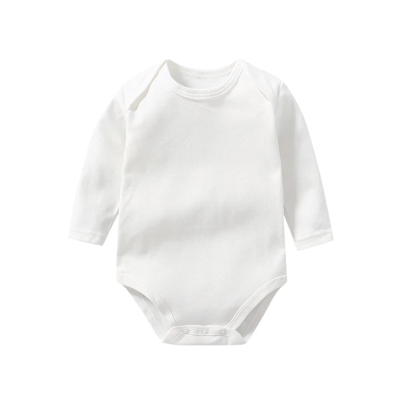 Bawełniane body niemowlęce z długim rękawem 0-24 m Biały