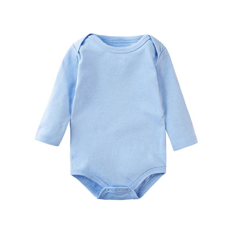 Bawełniane body niemowlęce z długim rękawem 0-24 m Błękitny