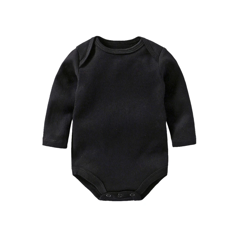 Bawełniane body niemowlęce z długim rękawem 0-24 m Czarny