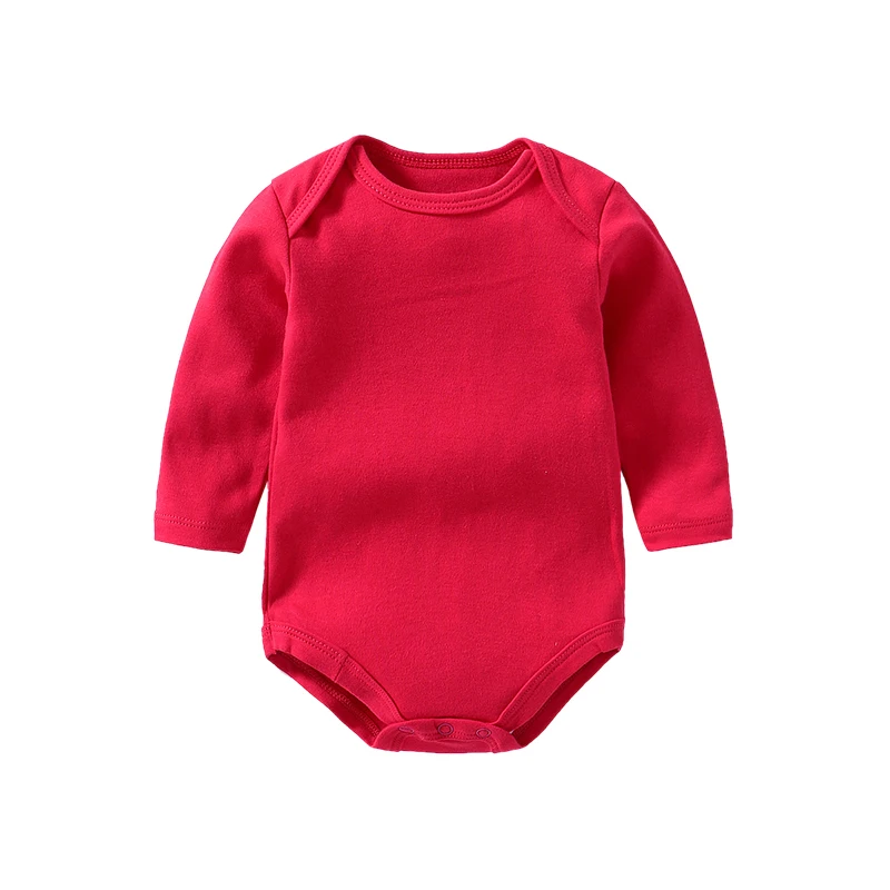 Bawełniane body niemowlęce z długim rękawem 0-24 m Czerwony