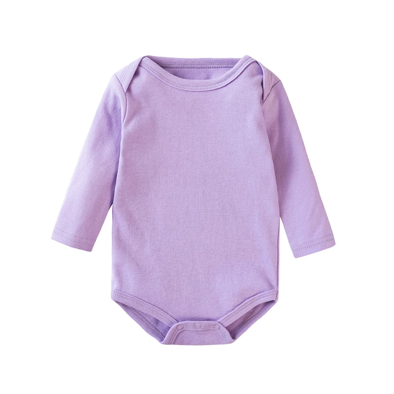 Bawełniane body niemowlęce z długim rękawem 0-24 m Fioletowy