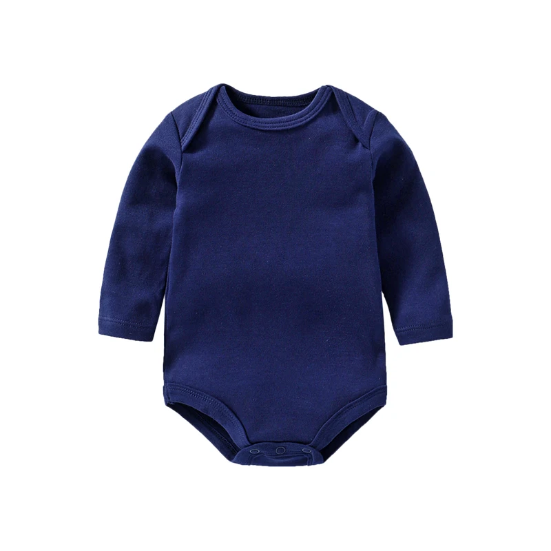 Bawełniane body niemowlęce z długim rękawem 0-24 m Granatowy