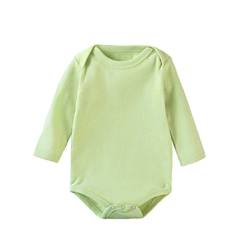 Bawełniane body niemowlęce z długim rękawem 0-24 m Jasnozielony