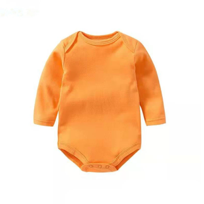 Bawełniane body niemowlęce z długim rękawem 0-24 m Pomarańczowy