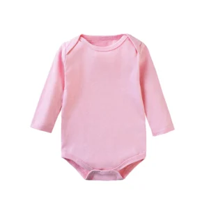 Bawełniane body niemowlęce z długim rękawem 0-24 m Różowy