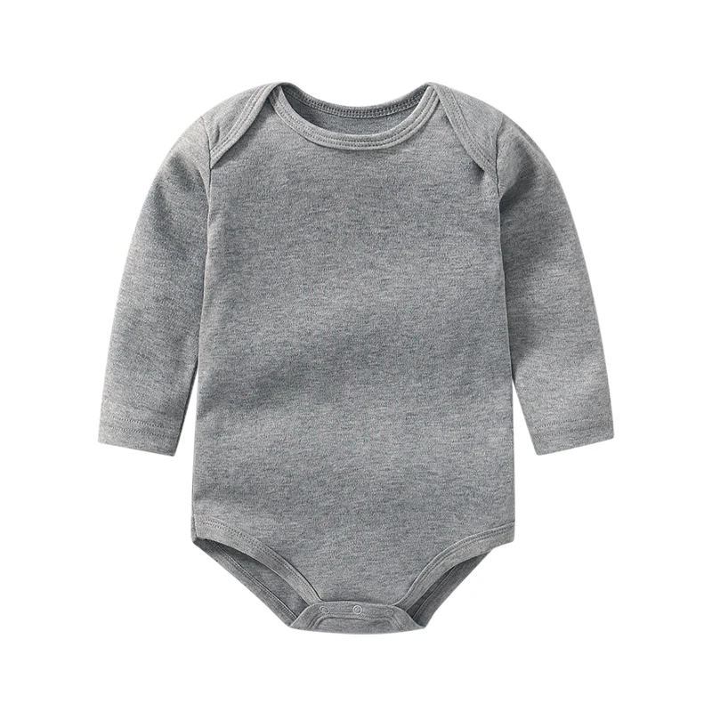 Bawełniane body niemowlęce z długim rękawem 0-24 m Szary