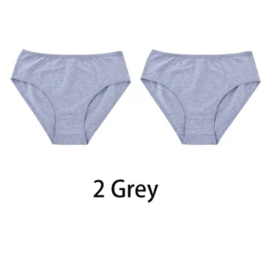 Bawełniane majtki damskie plus size, zestaw 2 szt. Szary