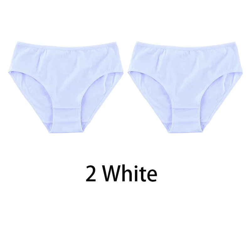 Bawełniane majtki damskie plus size, zestaw 2 szt. Biały