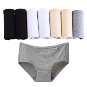 Bawełniane majtki damskie plus size zestaw 7 sztuk M-4XL Czarny