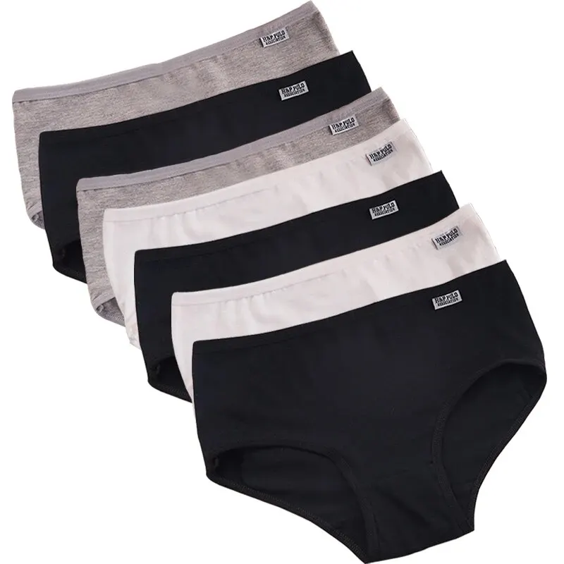 Bawełniane majtki damskie plus size zestaw 7 sztuk M-4XL Niebieski