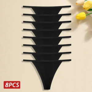 Bawełniane stringi damskie zestaw 8 sztuk Set 2