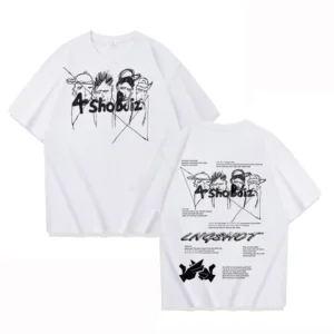 Bawełniany t-shirt z nadrukiem w stylu hip-hop, unisex Biały