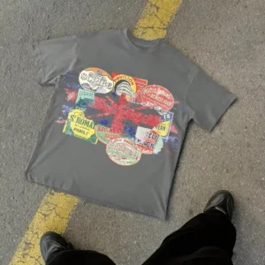 Bawełniany T-shirt unisex w stylu vintage Y2K 2