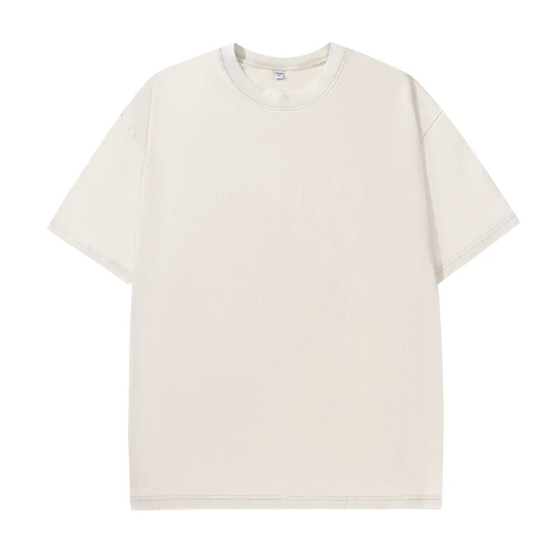Bawełniany T-shirt męski z nadrukiem streetwear Morelowy