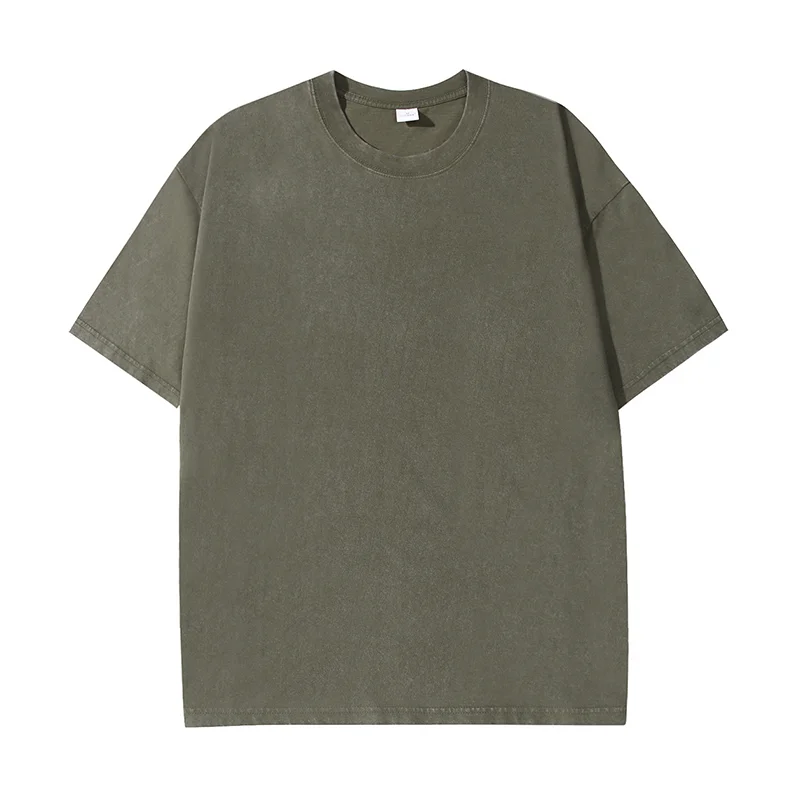 Bawełniany T-shirt męski z nadrukiem streetwear Zielony