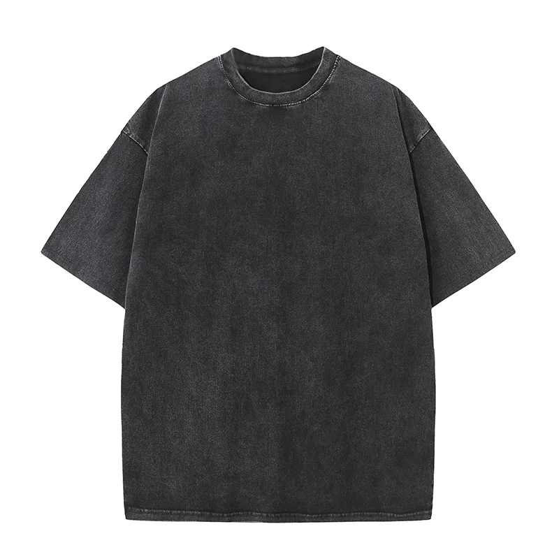 Bawełniany T-shirt męski z nadrukiem streetwear Czarny