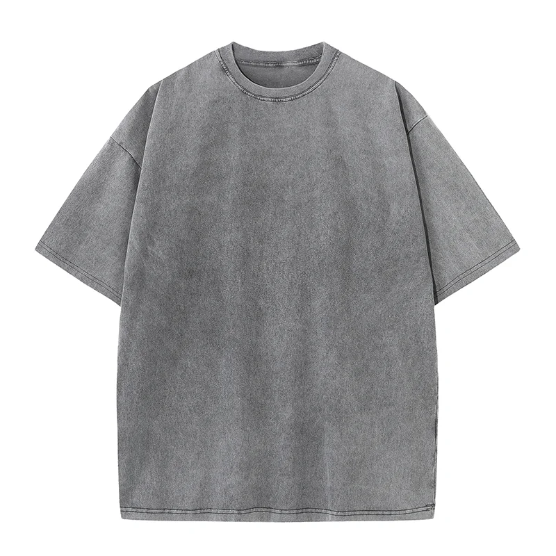 Bawełniany T-shirt męski z nadrukiem streetwear Szary