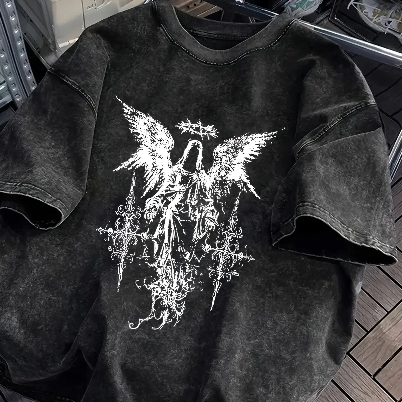 Bawełniany T-shirt unisex w stylu gotyckim Y2K 1