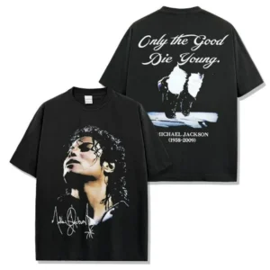 Bawełniany t-shirt vintage z nadrukiem Michael Jackson Jcs