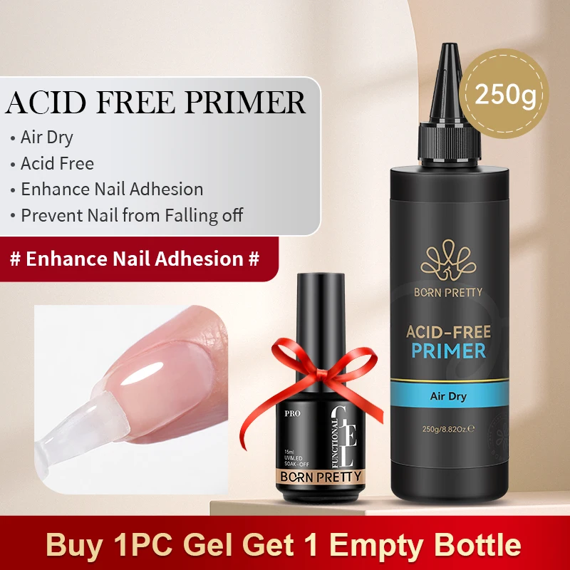 Baza i top do hybryd BORN PRETTY 250 g – duża pojemność Acid freenail primer