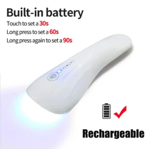 Bezprzewodowa mini lampa UV LED do paznokci, akumulator USB Biały