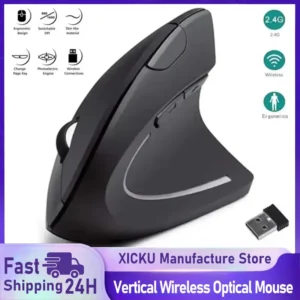 Bezprzewodowa mysz pionowa ergonomiczna 2.4GHz – 3 poziomy DPI