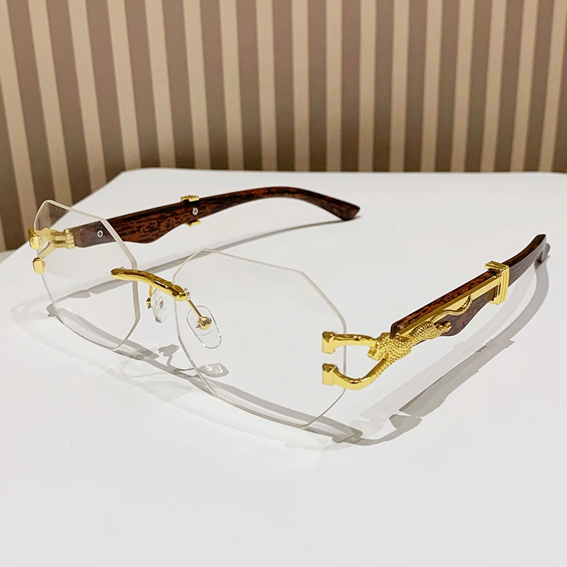 Bezramkowe okulary przeciwsłoneczne kwadratowe retro UV400 unisex Jasny