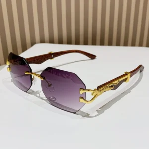 Bezramkowe okulary przeciwsłoneczne kwadratowe retro UV400 unisex Szary