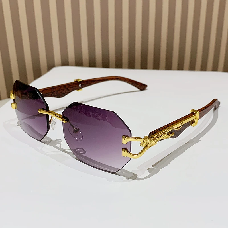 Bezramkowe okulary przeciwsłoneczne kwadratowe retro UV400 unisex Szary