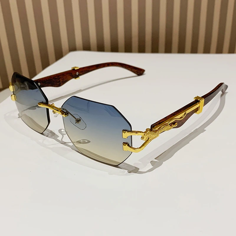 Bezramkowe okulary przeciwsłoneczne kwadratowe retro UV400 unisex Wielo