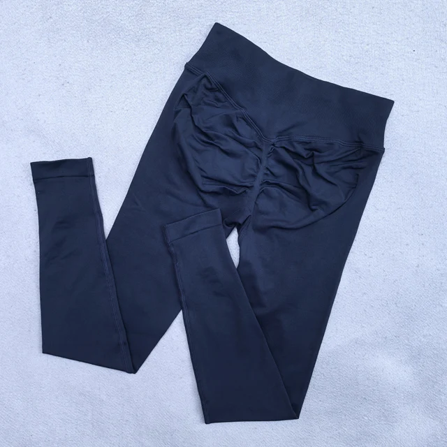Bezszwowe legginsy do jogi modelujące pośladki Granatowy