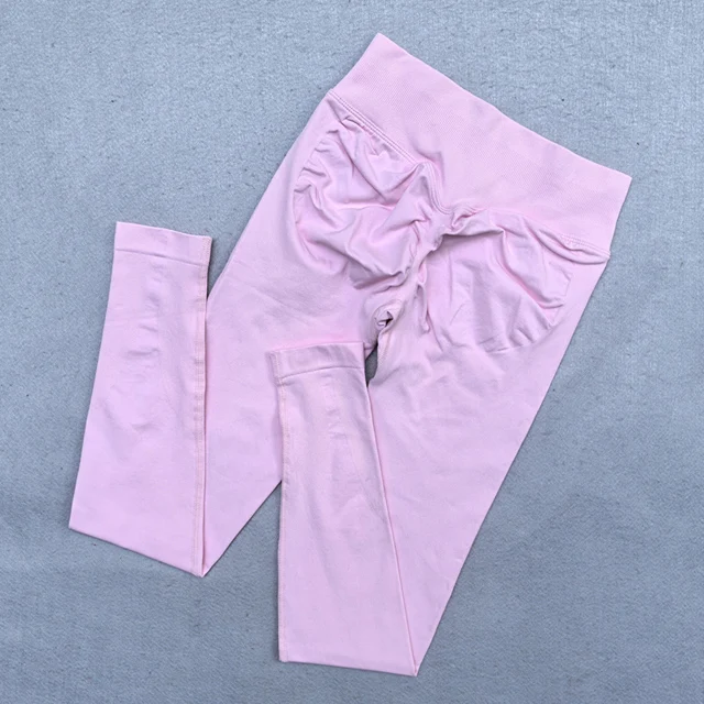 Bezszwowe legginsy do jogi modelujące pośladki Różowy
