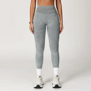 Bezszwowe legginsy do jogi z wysokim stanem modelujące pośladki Szary