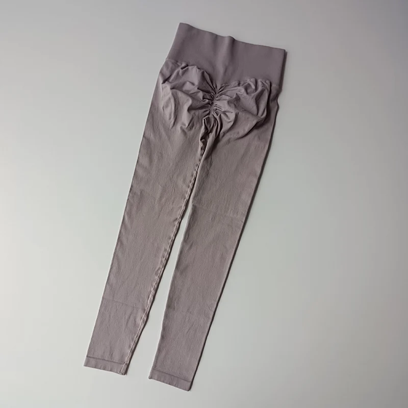 Bezszwowe legginsy do jogi z wysokim stanem, push up Fioletowy