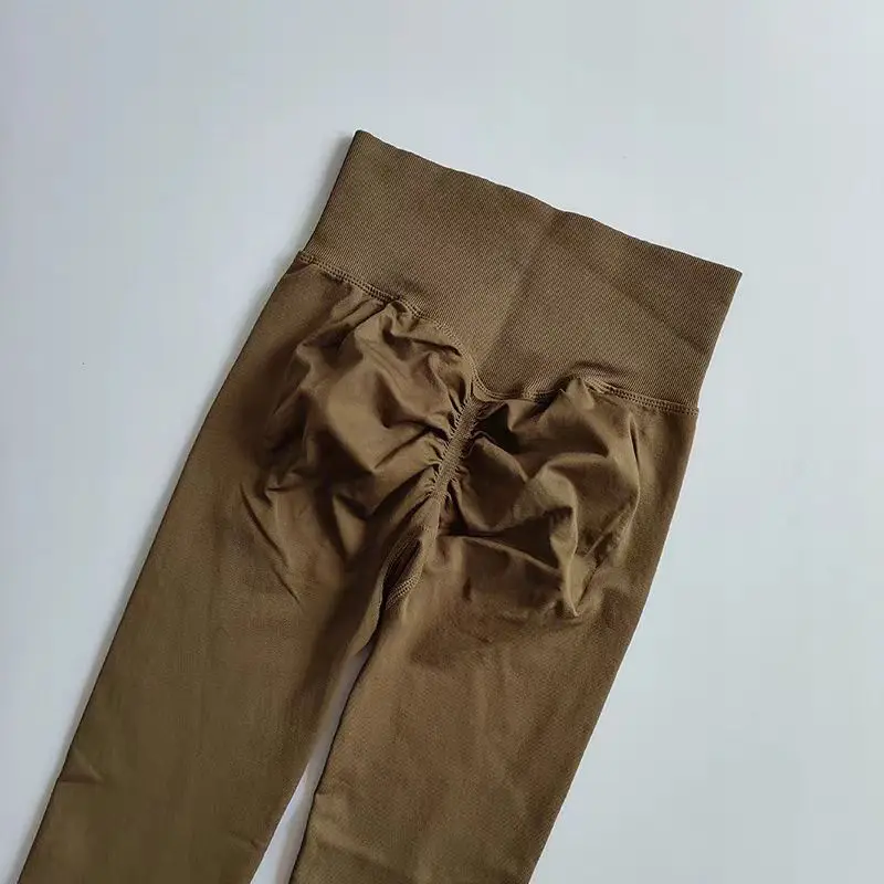 Bezszwowe legginsy do jogi z wysokim stanem, push up Cocoa