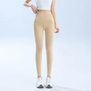 Bezszwowe legginsy do jogi z wysokim stanem [high waist seamless ultra thin] natural skin