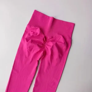 Bezszwowe legginsy do jogi z wysokim stanem, push up Amarantowy