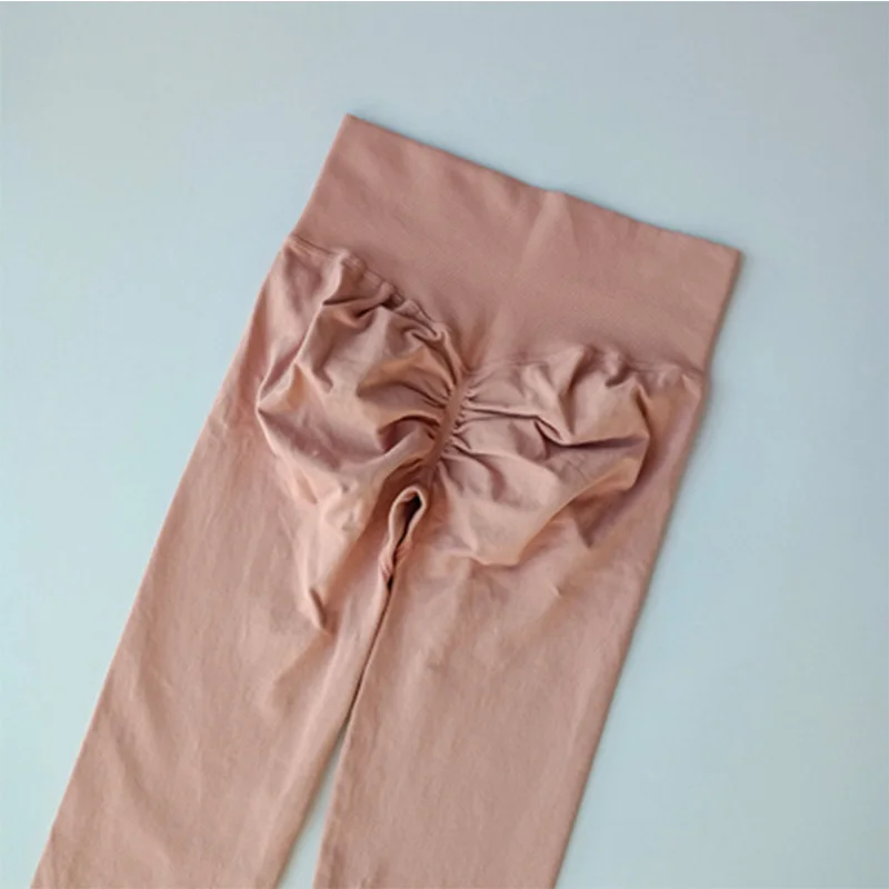 Bezszwowe legginsy do jogi z wysokim stanem, push up Różowy