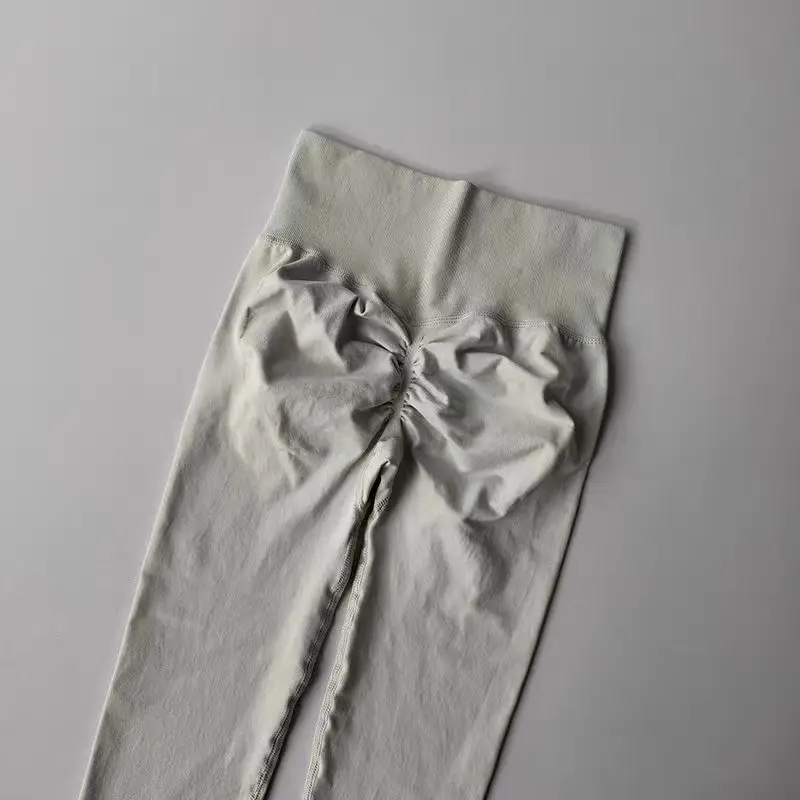 Bezszwowe legginsy do jogi z wysokim stanem, push-up Morelowy