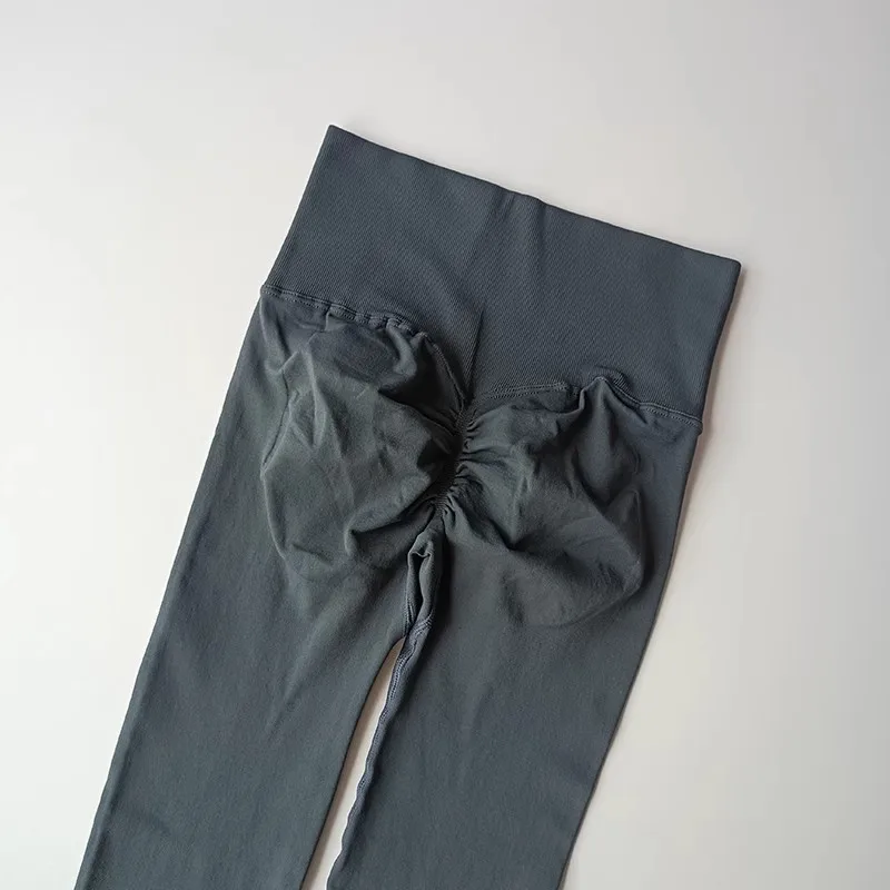 Bezszwowe legginsy do jogi z wysokim stanem, push-up Szary