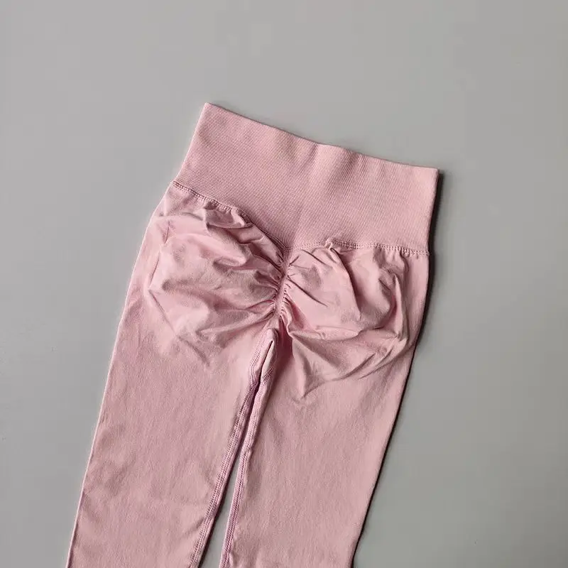 Bezszwowe legginsy do jogi z wysokim stanem, push-up Różowy