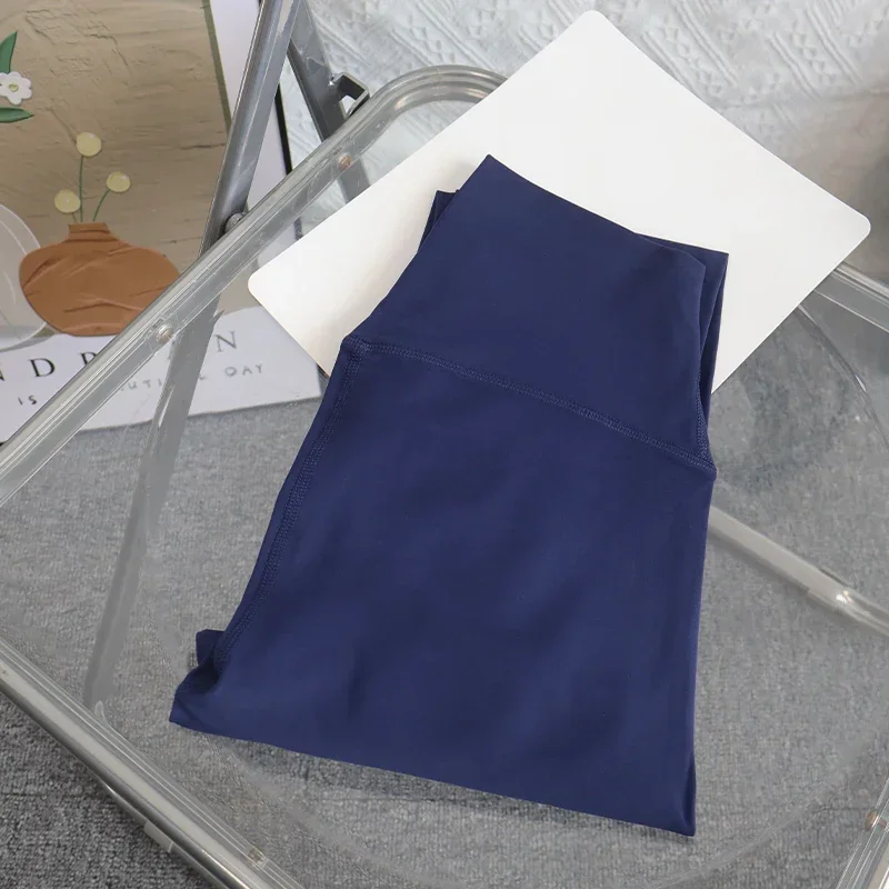 Bezszwowe legginsy damskie push up z wysokim stanem Granatowy