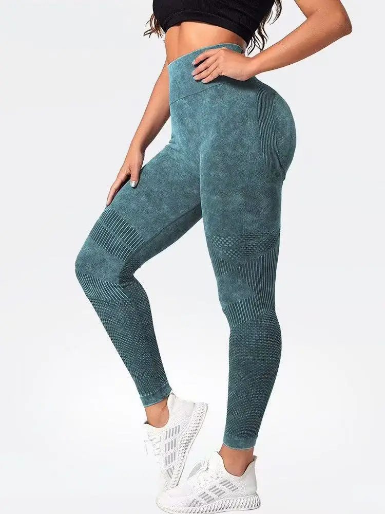 Bezszwowe legginsy sportowe push up z marszczeniem Molv