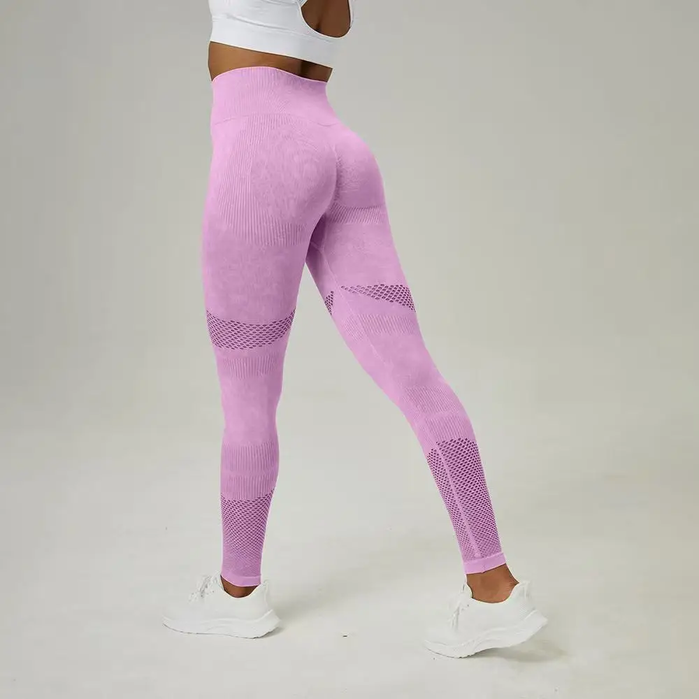 Bezszwowe legginsy sportowe push up z marszczeniem Qianfen