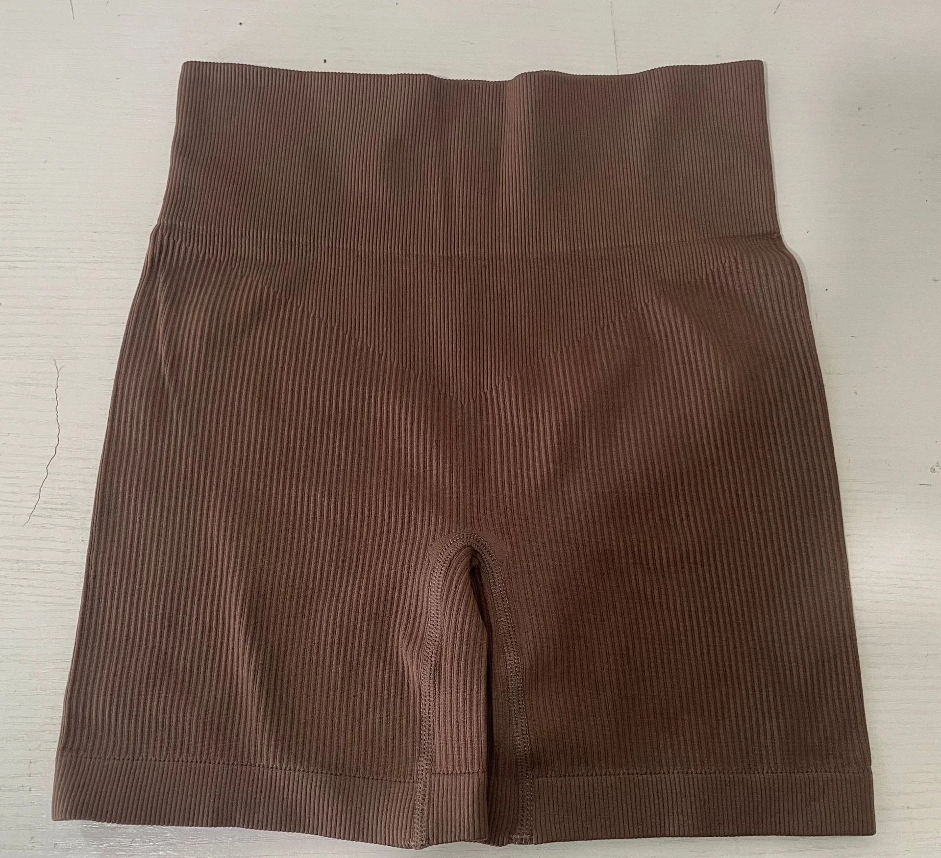 Bezszwowe legginsy damskie z wysokim stanem unoszące pośladki Kawowy
