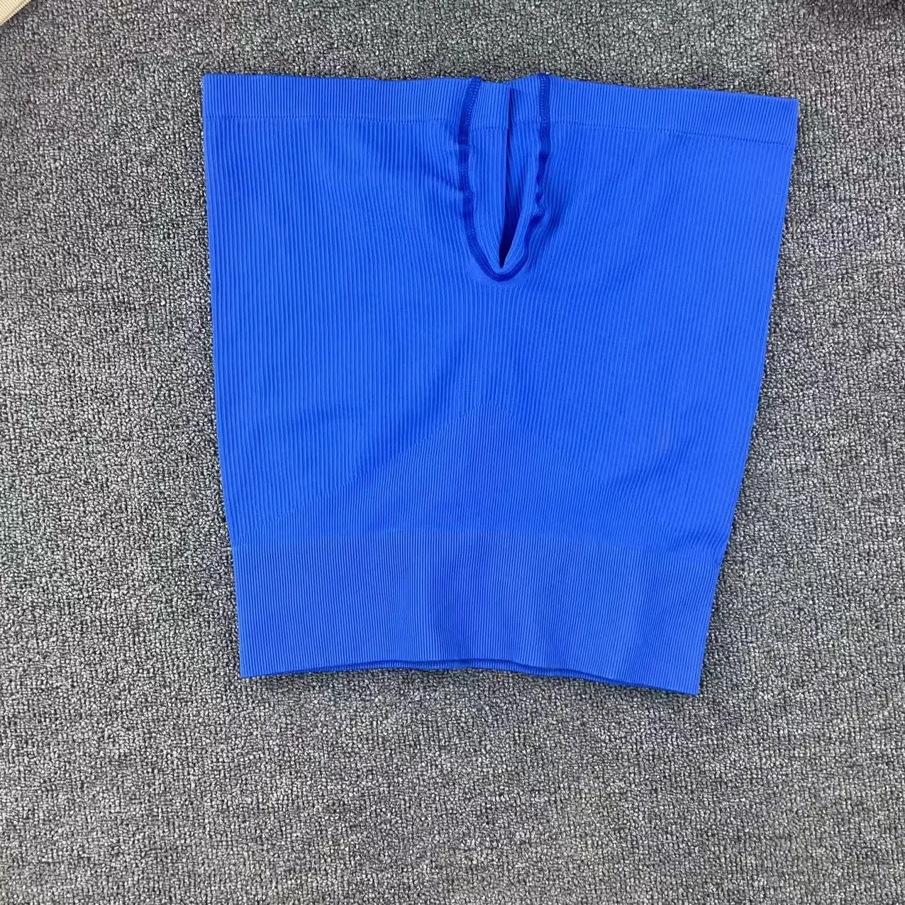 Bezszwowe legginsy damskie z wysokim stanem unoszące pośladki Niebieski