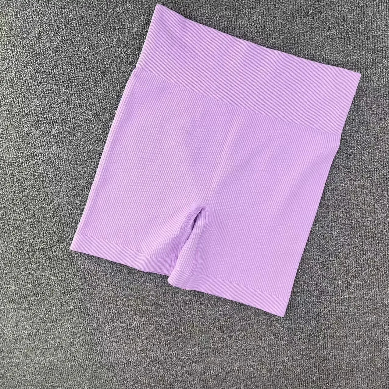 Bezszwowe legginsy damskie z wysokim stanem unoszące pośladki Fioletowy